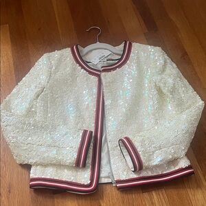 J. Crew Cream Sequin Women’s Blazer size 0 never worn with tag still on